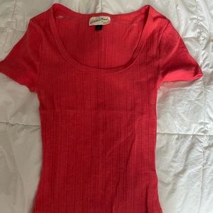 red short sleeve tank top